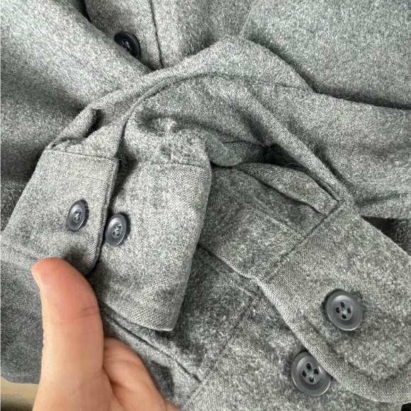LL BEAN Men's XXL-TALL Gray Heavy Button Cotton Shirt Traditional Fit 0MT04 EUC - Picture 4 of 12